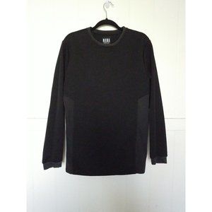 NANA JUDY Mens L/S Crew Neck Sweatshirt Top L Black Cotton Polyester Australia